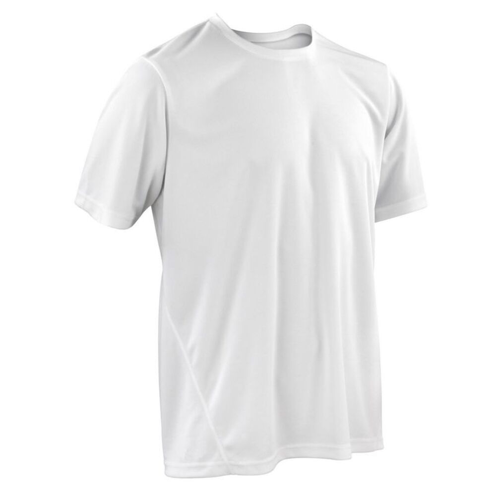 Spiro Mens Quick-Dry Sports Short Sleeve Performance T-Shirt / White